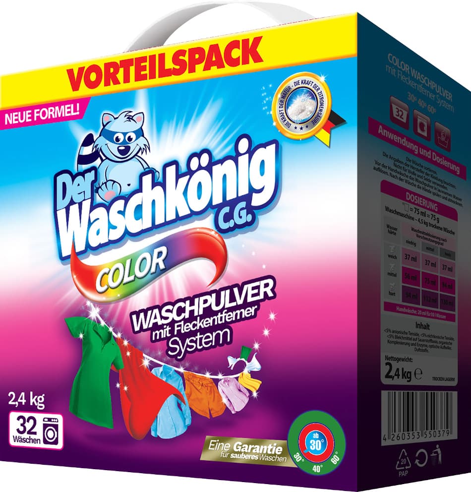 Der Waschkönig Color prací prášek BOX (32 dávek) 2,4kg