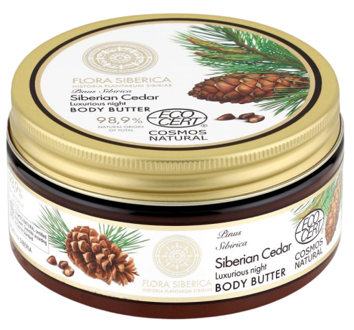 Flora Siberica Luxusní noční tělové máslo, Sibiřský cedr 300ml