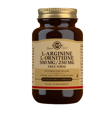 Solgar L-Arginin 500mg – L-Ornitin 250mg 50cps