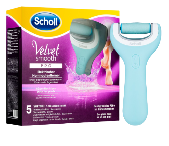 Scholl Velvet Smooth Pro Elektrický pilník na chodidla do vody