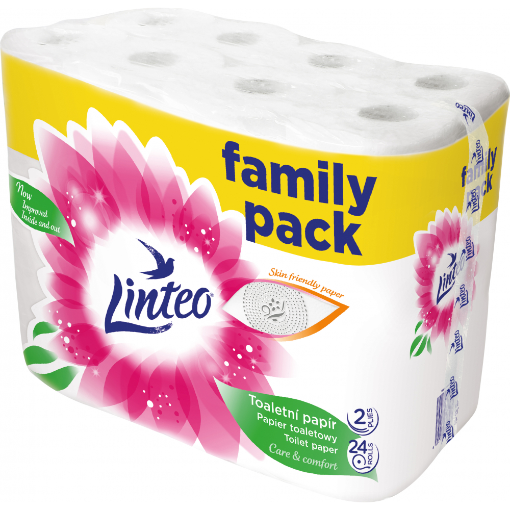 Linteo Toaletní papír family pack 2vrstvý 19m100% celuloza 24 rolí