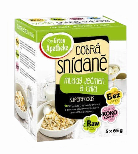 Green Apotheke Dobrá snídaně Mladý ječmen a chia 5x65 g