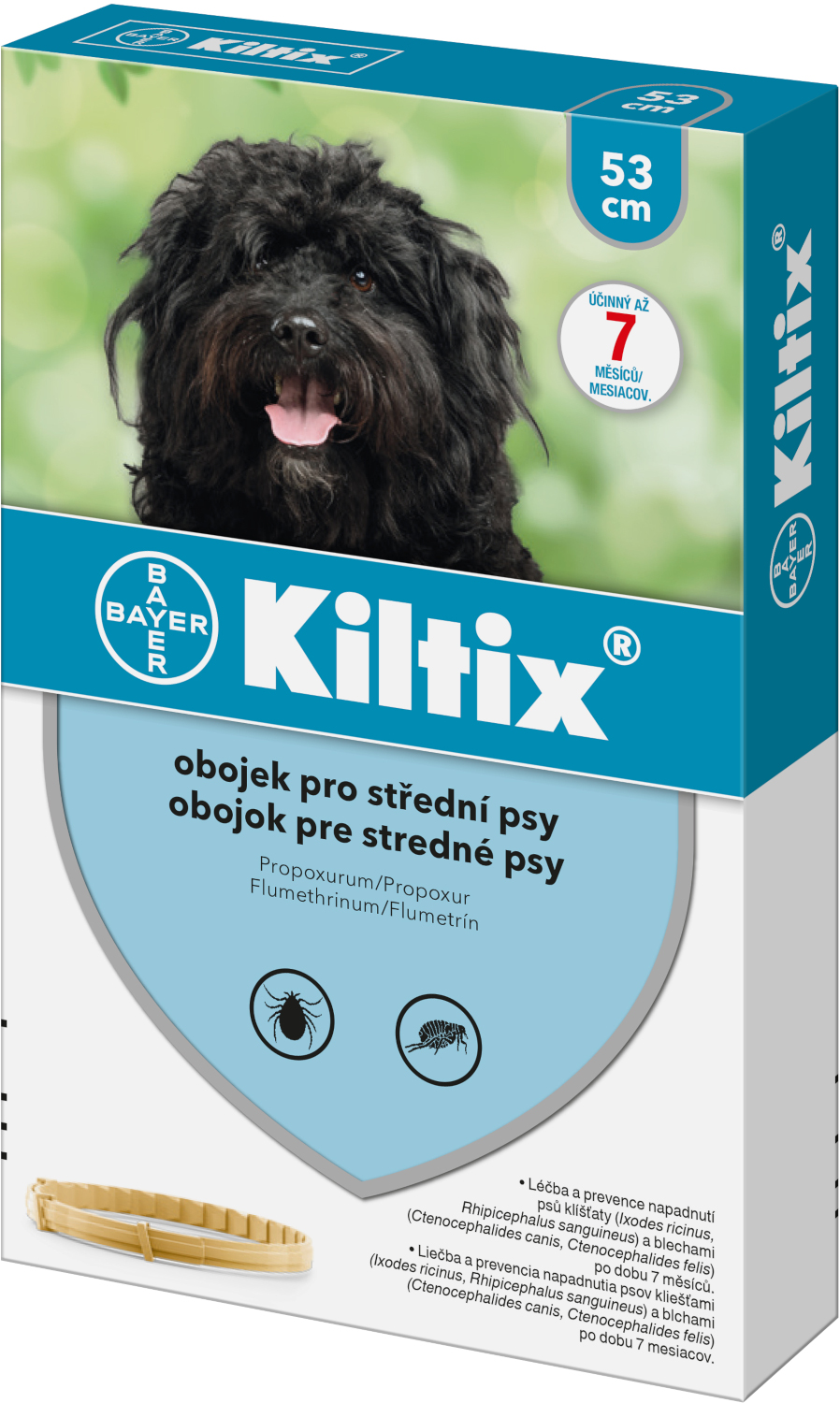 Kiltix obojek pro střední psy 53cm