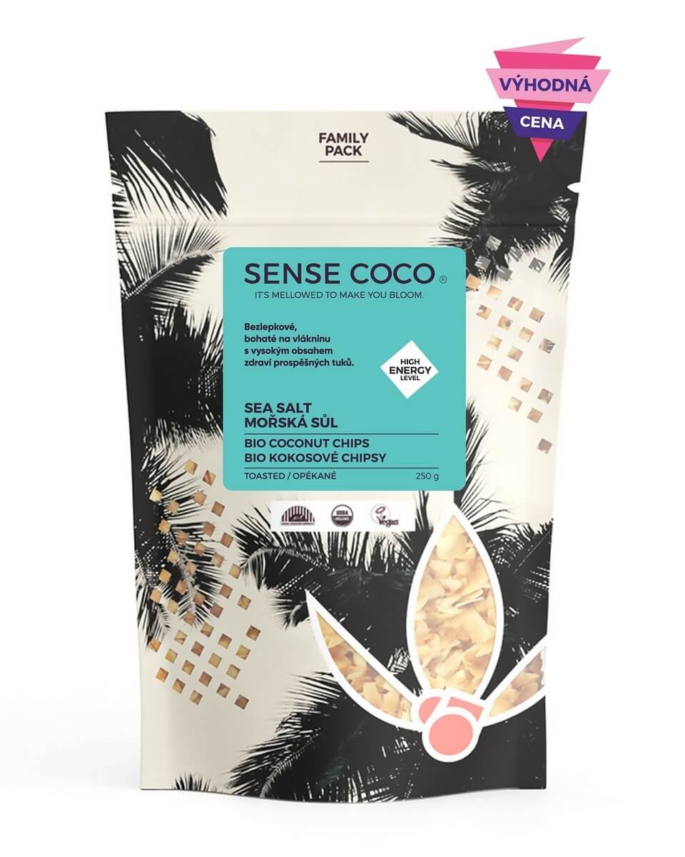 Sense Coco Bio kokosové chipsy s mořskou solí 250g