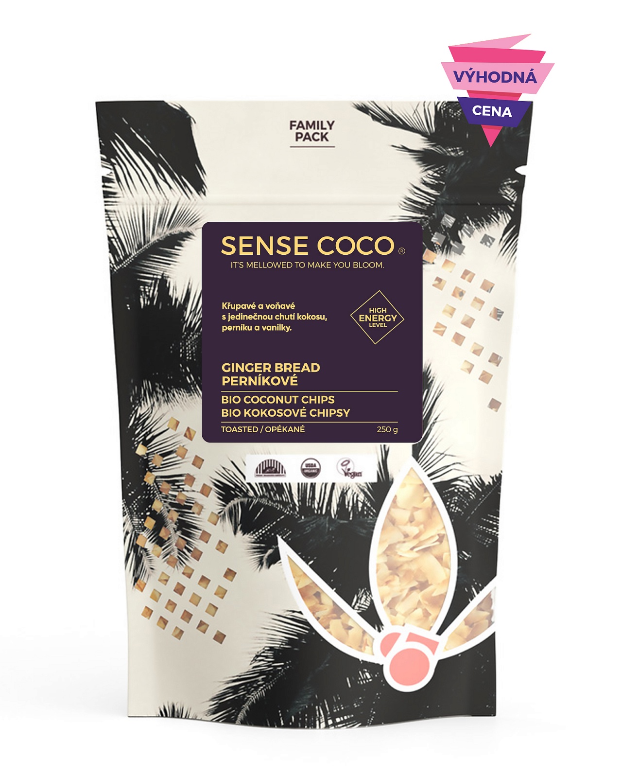 Sense Coco Bio kokosové chipsy perníkové 250g