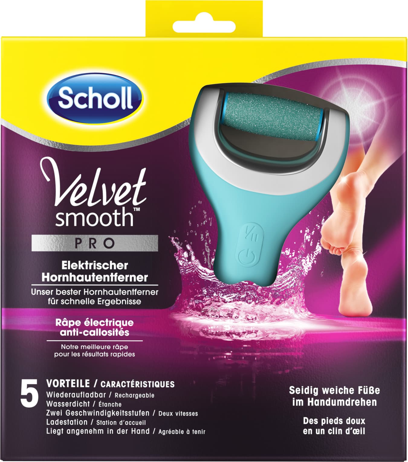 Scholl Velvet Smooth Pro Elektrický pilník na chodidla do vody