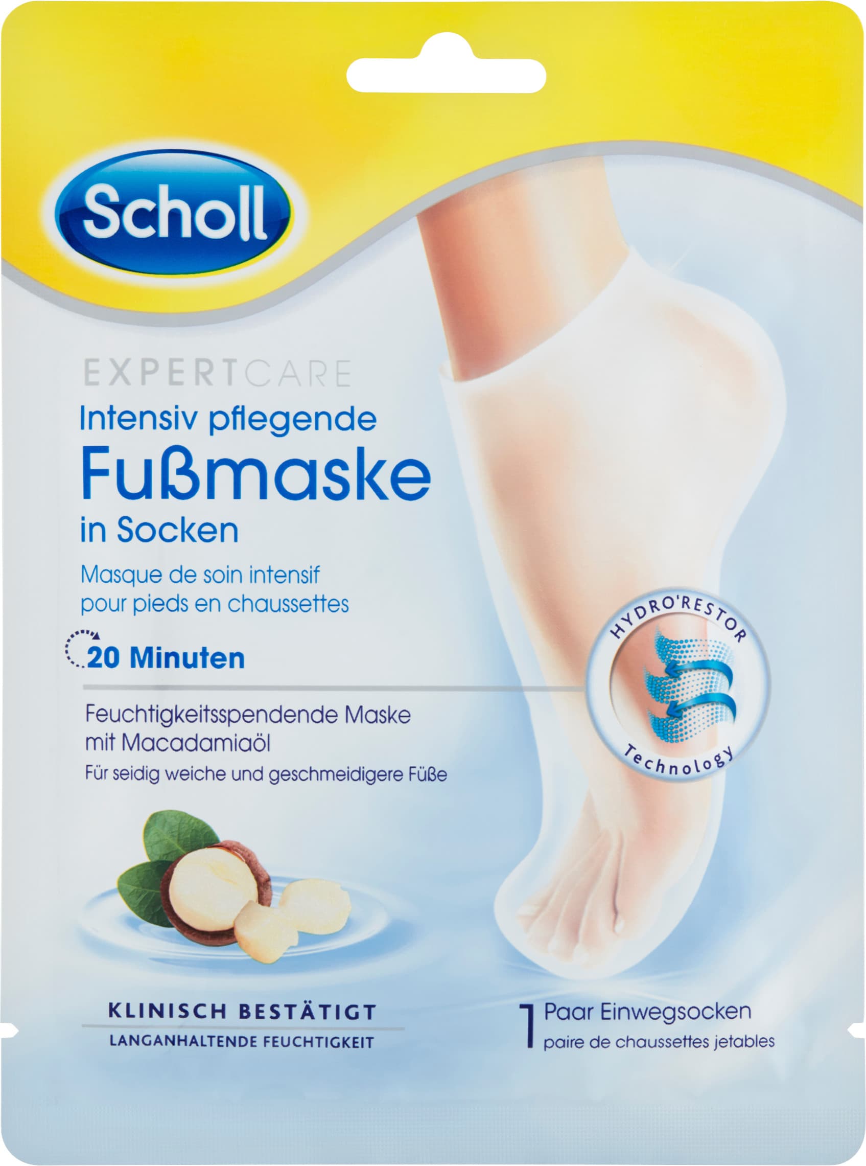 Scholl Expert Care Vyživující maska na nohy s makadamovým olejem 1pár
