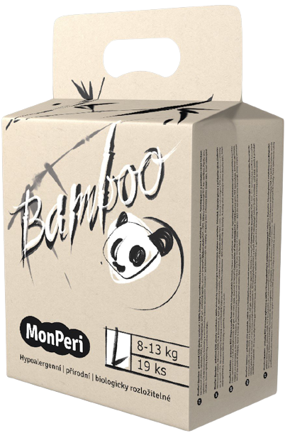 MonPeri Bamboo L 8–13kg Jednorázové bambusové EKO pleny 19ks