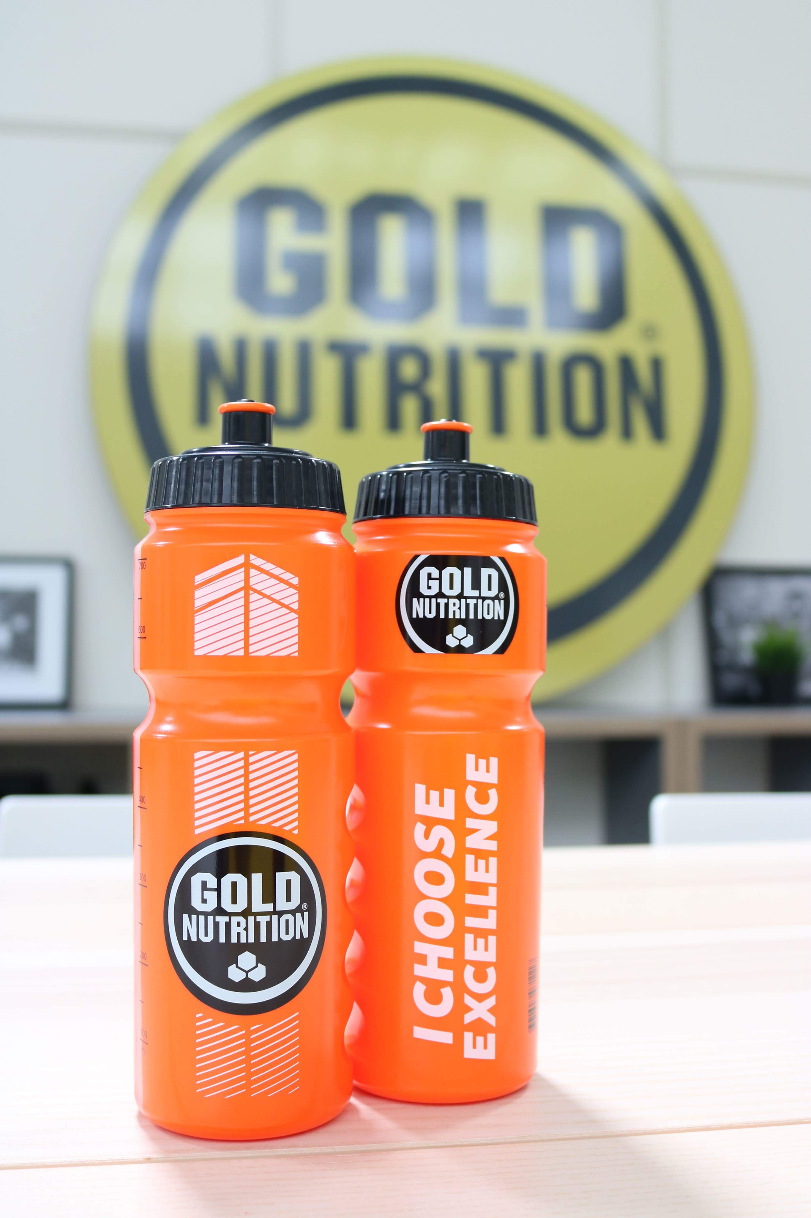 GoldNutrition sportovní lahev + GoldNutrition Endurance Salt Bar čokoláda / lískový oříšek 40g
